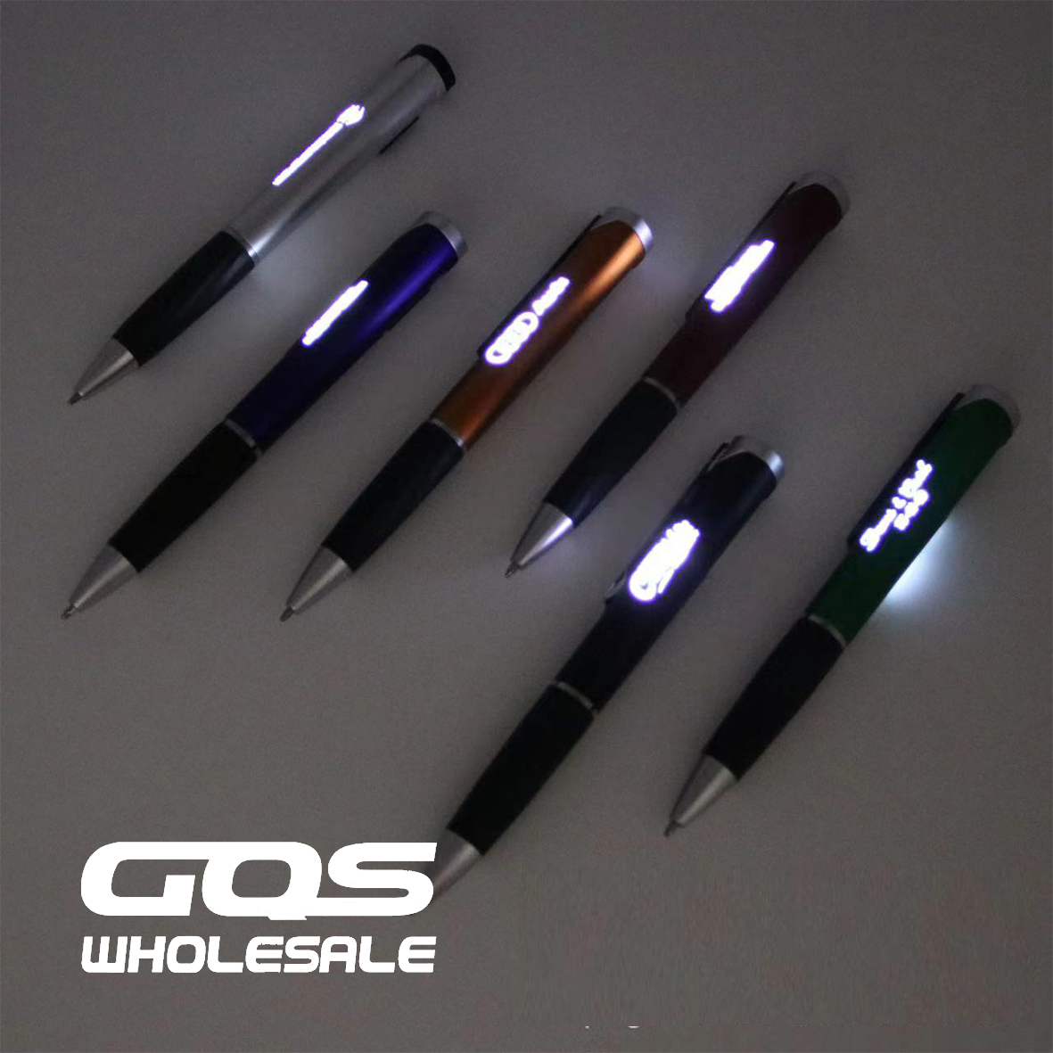 Custom metal laser light ballpoint pen