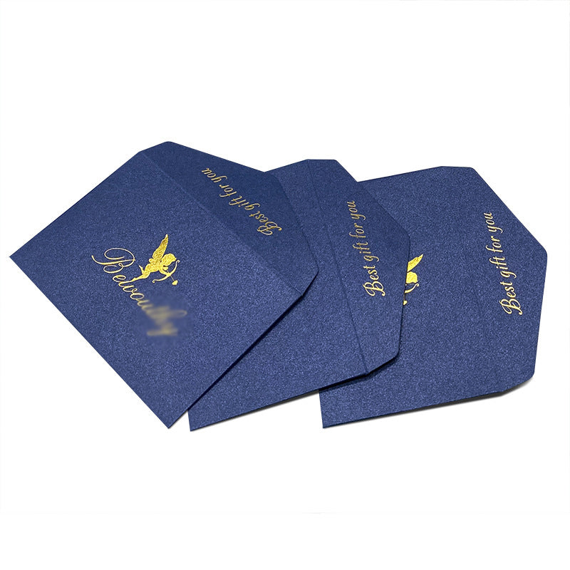 Black Soft Paper Envelope Golden Stamping UV Spot Paper Gift Credit Card Holder Packaging Envelope Custom Envelope Box