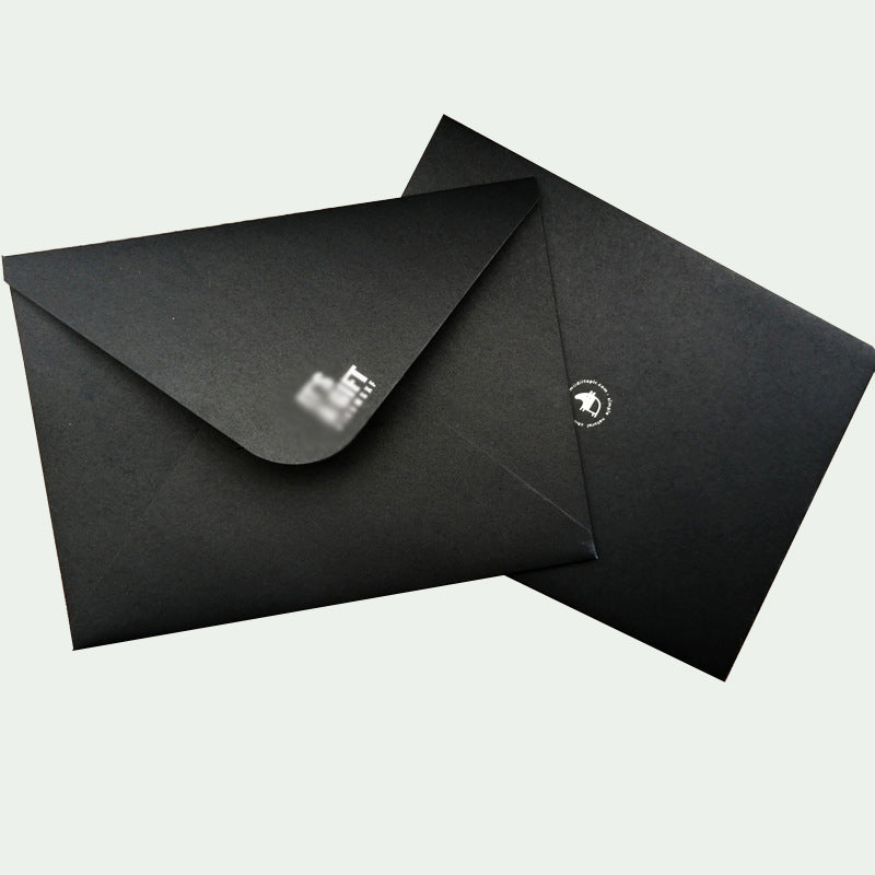 Black Soft Paper Envelope Golden Stamping UV Spot Paper Gift Credit Card Holder Packaging Envelope Custom Envelope Box